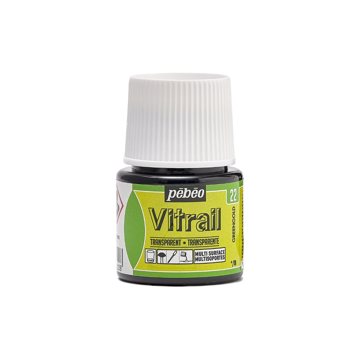 Pebeo Vitrail Transparent Glass paint 45 ml - 22 - Groengoud - Glas- og porcelænsmaling