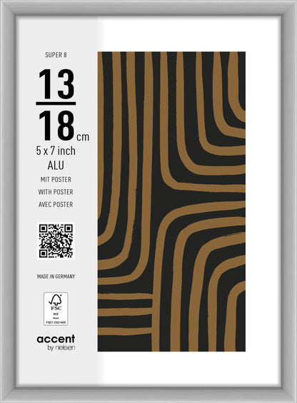 Nielsen Cornice portafoto 5432124 Super 8 Opaca Argento 13x18 cm