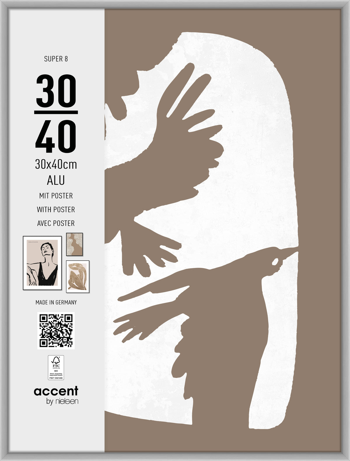 Nielsen Photo Frame 5430124 Super 8 Matt Silver 30x40 cm