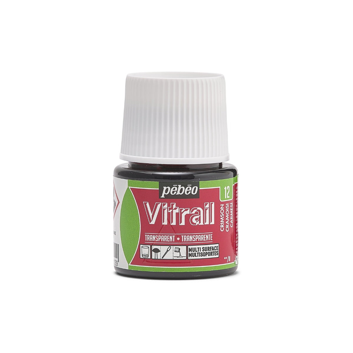 Pebeo Vitrail Transparent Glass paint 45 ml - 12 - Karmozijn - Glas- og porcelænsmaling