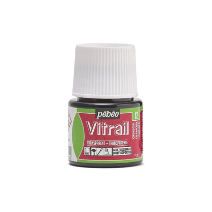Pebeo Vitrail Transparent Glass paint 45 ml - 12 - Karmozijn - Glas- og porcelænsmaling