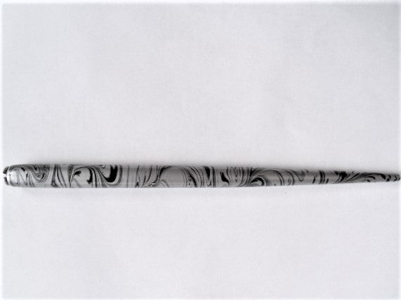 Deml Lacquered Wooden Calligraphy Nib Holder - sort & sølv Marble Swirl - Kalligrafi