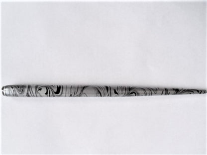 Deml Lacquered Wooden Calligraphy Nib Holder - sort & sølv Marble Swirl - Kalligrafi