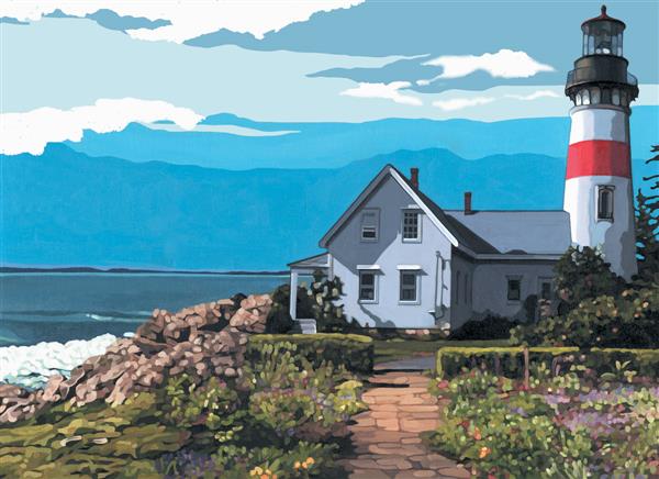 R&L Artist Canvas A3 Paint by numbers - The Lighthouse - Mal efter tal
