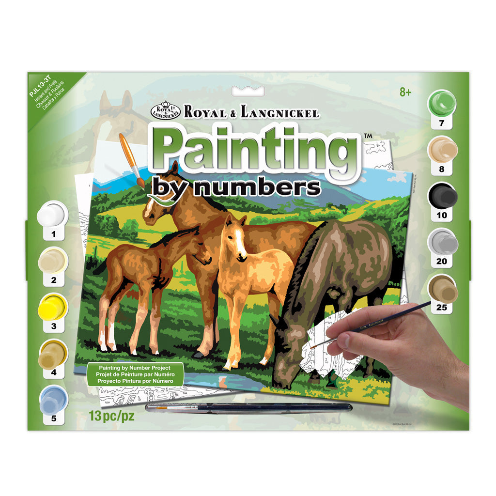 R&L Junior Large A3 Paint by numbers - Horses & Foals - Mal efter tal