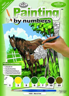 R&L Junior Small A4 Paint by numbers - Mare & Foal - Mal efter tal