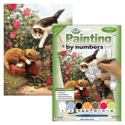 R&L Junior Small A4 Paint by numbers - Kittens at Play - Mal efter tal
