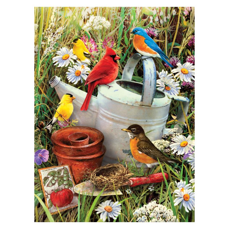 R&L Junior Small A4 Paint by numbers - Garden Birds - Mal efter tal
