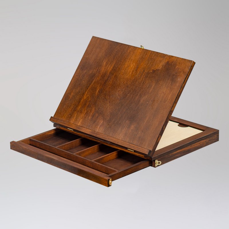 Tart Britse Stijl Pochade Box A3 - Donkere eiken beits - Cavalletti