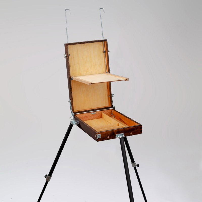 Tart Pochade Box Easel - Folding legs - mørk walnut - max. canvas height 680 mm - Staffelier