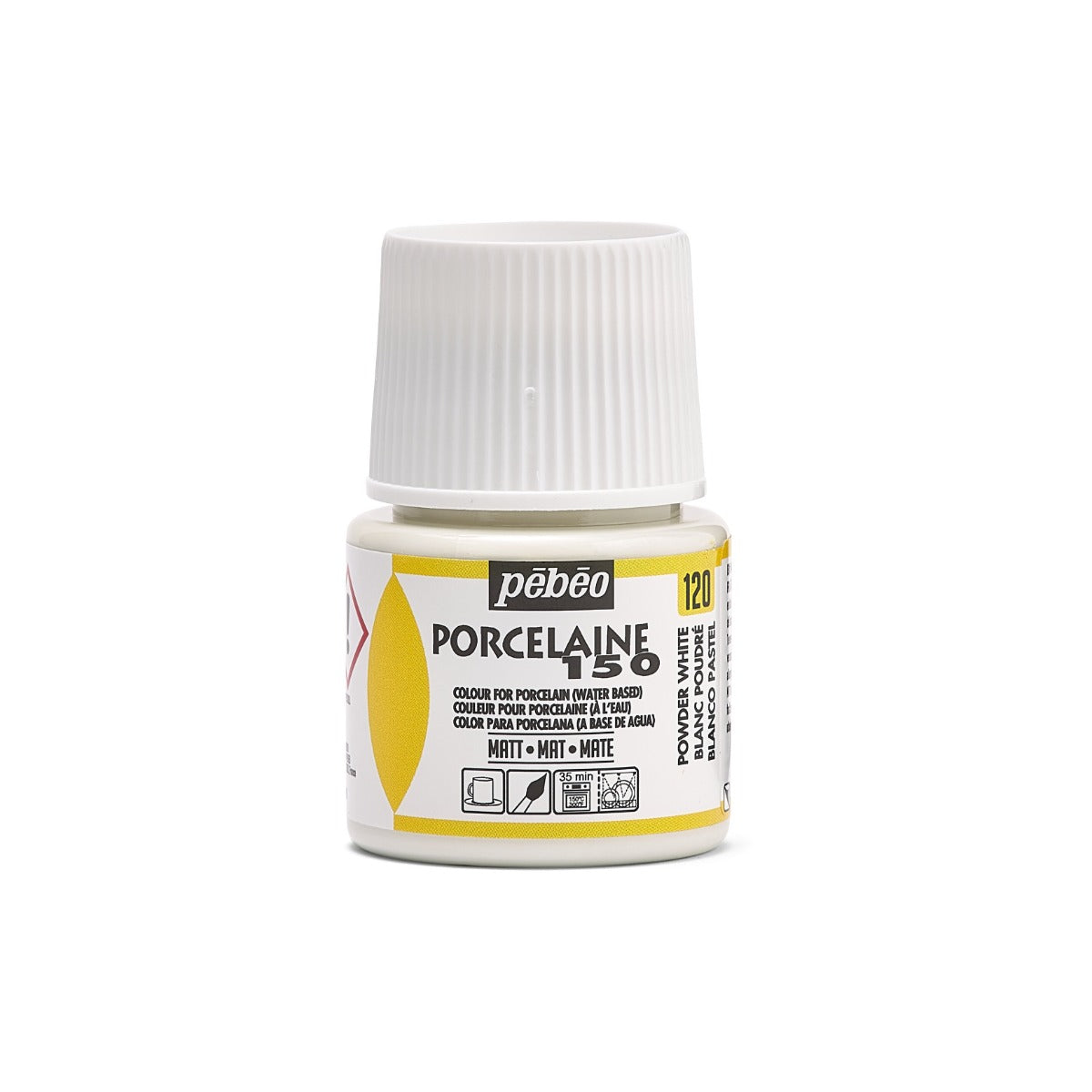 Pebeo Porcelaine 150 Porcelain paint 45 ml - 120 - Poederig valkoinen - Lasi- ja posliinimaalit