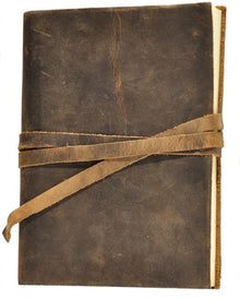 Calve's Leather Sketchbook - 13 x 9 cm - Natural Dark Brown