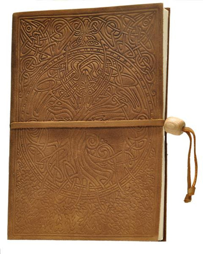 Calve's Leather Sketchbook - 21 x 14,5 cm - Celtic Tree - Papir