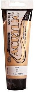 R&L Essentials Acrylic Paint 120 ml - guld - Akrylfärg