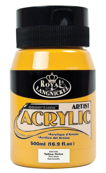 R&L Essentials Acrylics 500 ml - gul ockra - Akrylfärg