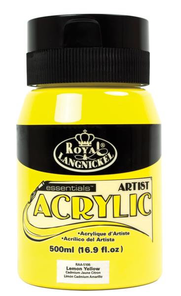 R&L Essentials Acrylics 500 ml - citrongul gul - Akrylfärg