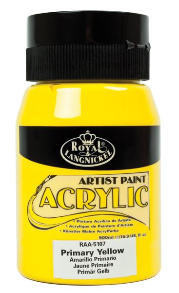 R&L Essentials Acrylics 500 ml - primär gul - Akrylfärg
