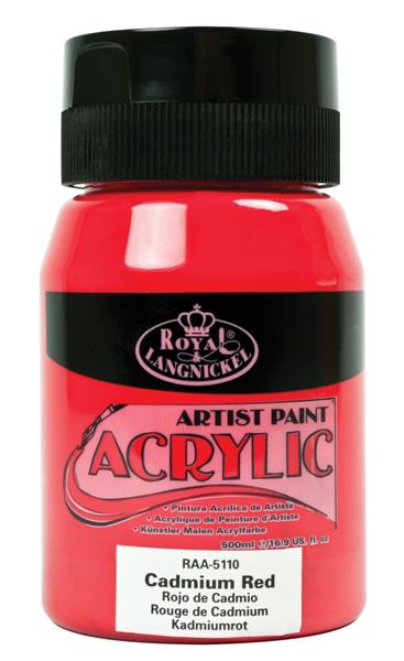 R&L Essentials Acrylics 500 ml - kadmium röd - Akrylfärg