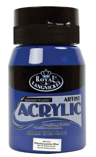 R&L Essentials Acrylics 500 ml - Phtalocyanine blå - Akrylfärg