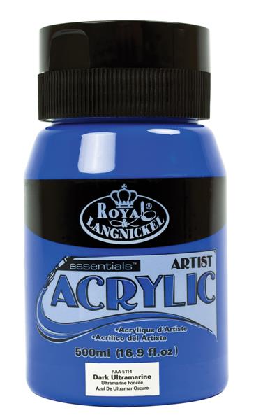 R&L Essentials Acrylics 500 ml - mörk ultramarinblå - Akrylfärg