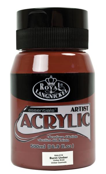 R&L Essentials Acrylics 500 ml - Burnt umbra - Akrylfärg