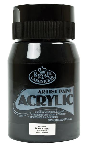 R&L Essentials Acrylics 500 ml - Mars svart - Akrylfärg
