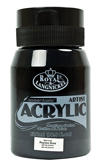 R&L Essentials Acrylics 500 ml - Paynes grå - Akrylfärg