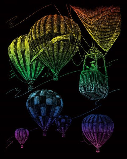 R&L Engraving Art A4 - Rainbow Foil - Hot Air Balloons - Raaputuskuvat