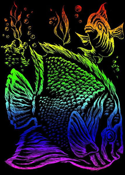 R&L Engraving Art Mini A5 - Rainbow Foil - Tropical Fish - Raaputuskuvat