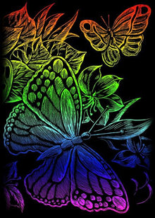 R&L Engraving Art Mini A5 - Rainbow Foil - Butterflies - Skrabebilleder