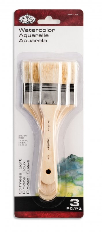 Royal & Langnickel Spalter and wide brush sets - 3 Pack - Goat Hair flad - Soft - Pensler