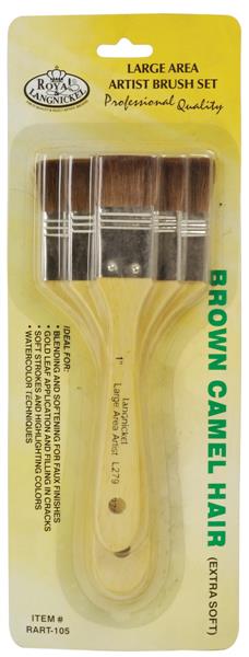 Royal & Langnickel Spalter and wide brush sets - 3 Pack - Camel Hair flad - Extra Soft - Pensler