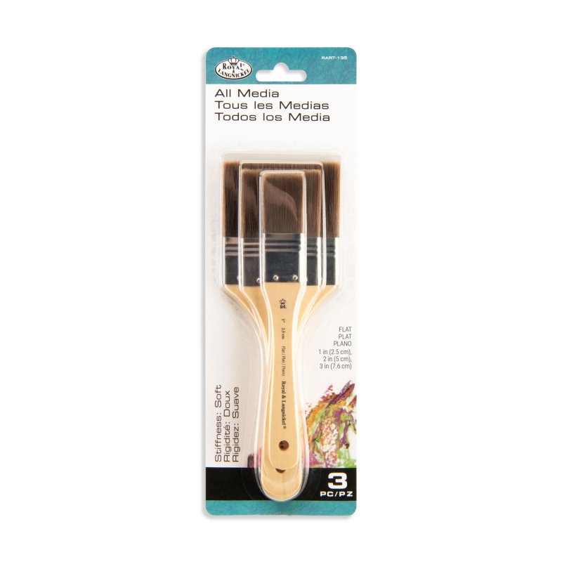 Royal & Langnickel Spalter and wide brush sets - 3 Pack - brun Taklon flad - Firm - Pensler