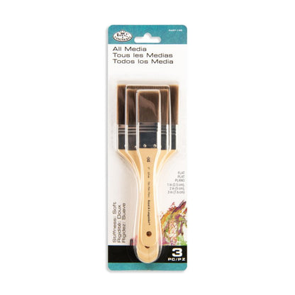 Royal & Langnickel Spalter and wide brush sets - 3 Pack - brun Taklon flad - Firm - Pensler