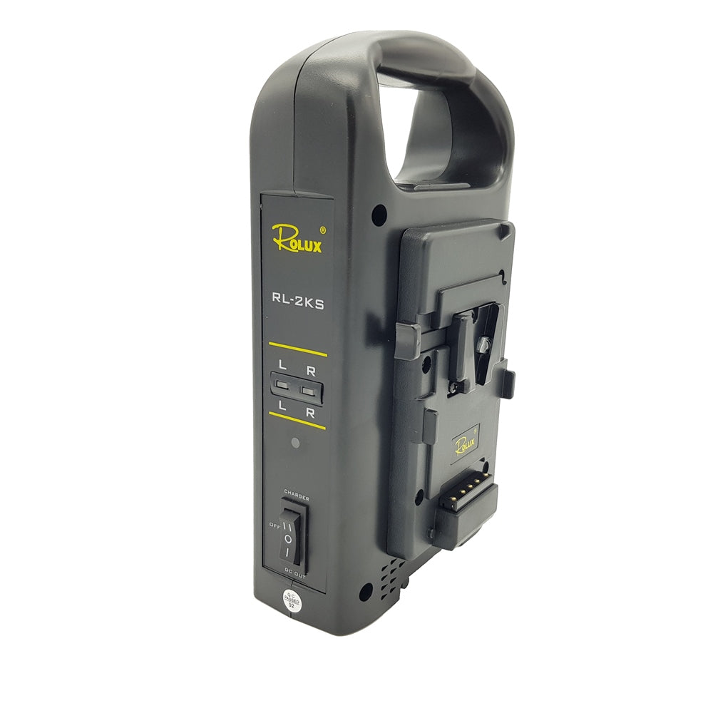 Rolux Dobbelt Batterioplader RL-2KS til V-Mount-batteri