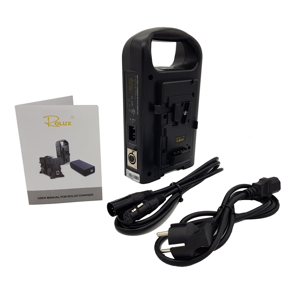 Rolux Dobbelt Batterioplader RL-2KS til V-Mount-batteri — 7
