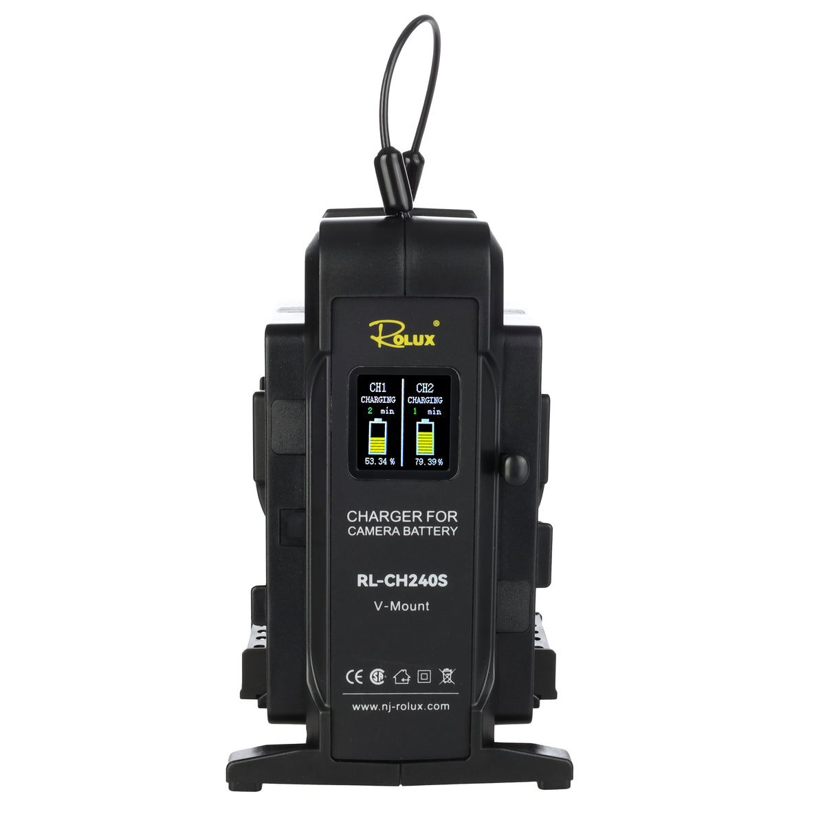 Rolux Dual Fast Charger RL-CH240S for V-Mount Battery — 2