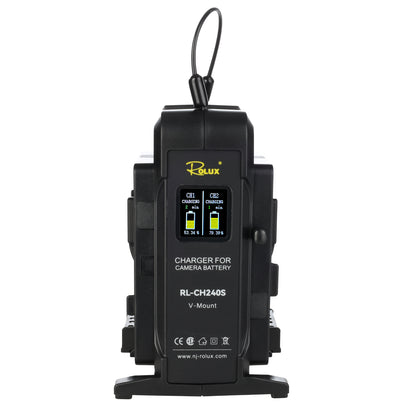 Rolux Dual Fast Charger RL-CH240S for V-Mount Battery — 2