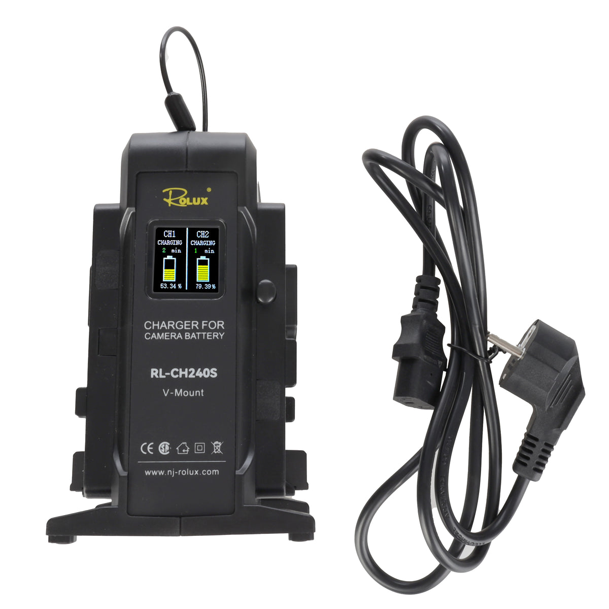 Rolux Dual Fast Charger RL-CH240S for V-Mount Battery — 8