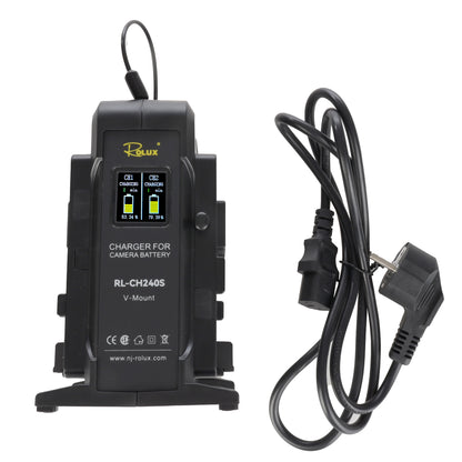 Rolux Dual Fast Charger RL-CH240S for V-Mount Battery — 8
