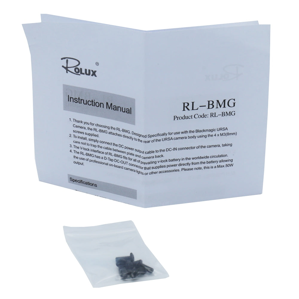 Rolux V-Mount-batteriplatta RL-BMG för Svart Magic URSA — 5