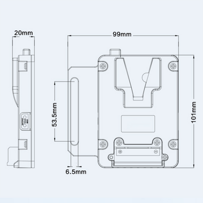 Rolux Mini V-Mount-batteriplade RL-AC12S — 5