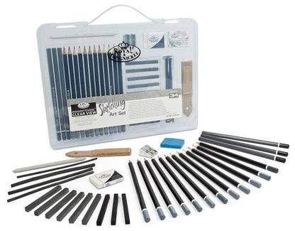 R&L Clear Case Sketching Set - 3105 - Confezione da 34 - Set regalo per artisti