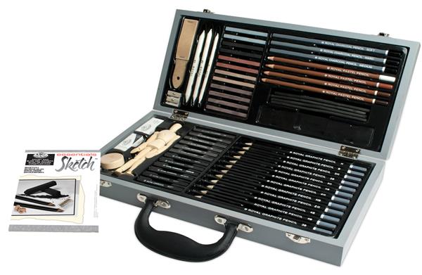 Royal & Langnickel Deluxe Sketching Box Set 2000 - 58 Pack - Presentset för konstnärer