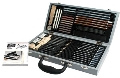 Royal & Langnickel Deluxe Sketching Box Set 2000 - 58 Pack - Presentset för konstnärer