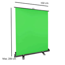 StudioKing Upprullningsbar greenscreen FB-150200FG 150x200 cm Chroma Grön — 2
