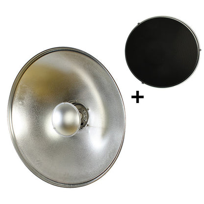 StudioKing Beauty dish Argento SK-BD550 55 cm con Griglia a nido d'ape