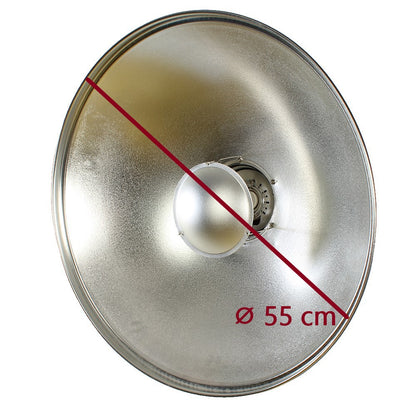StudioKing Beauty dish Argento SK-BD550 55 cm con Griglia a nido d'ape — 2
