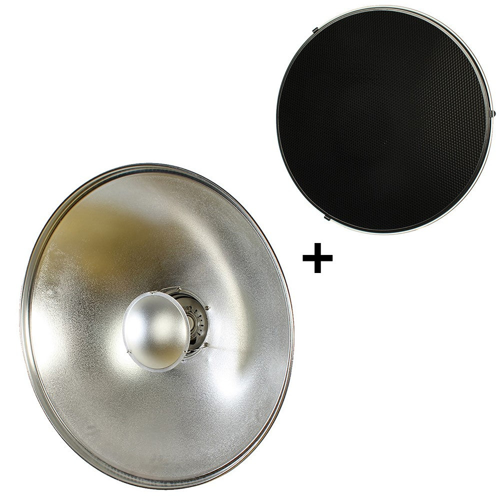 StudioKing Beauty dish Argento SK-BD700 70 cm con Griglia a nido d'ape