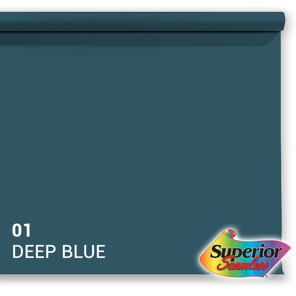 Superior Fondale di carta 01 Profondo Blu 1.35 x 11m